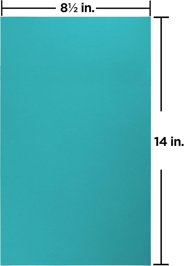 JAM PAPER Legal Colored 24lb Paper - 90 gsm - 8.5 x 14 - Sea Blue Recycled - 100 Sheets/Pack