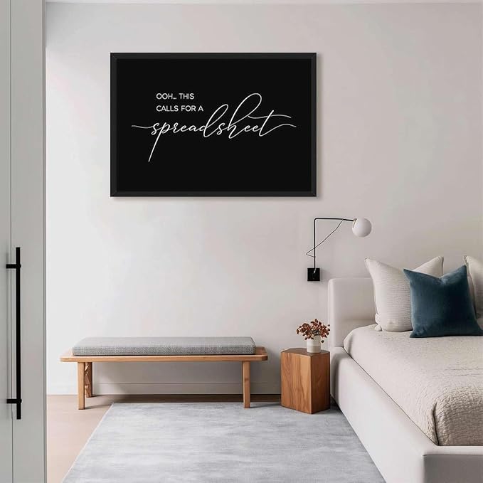 Framed Funny Office Quote Poster Canvas Print Art Modern Minimalist Wall Art Painting Pictures Wall Decor for Home Decor Office Apartment (Black Framed,12L x16W)