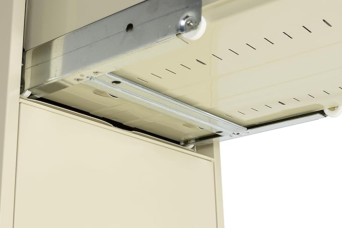 25 inch 2-Drawer Vertical Fireproof File Cabinet – Legal and Letter Size Filing – Key Lock – Water Resistant Seal – Fire and Impact Rated – Putty Finish – Model LGL2W25P