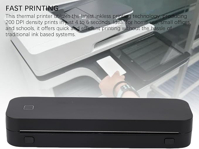 Garosa Portable Thermal Printer Inkless Printing 200DPI Compact Wireless Printer for Home Office Travel
