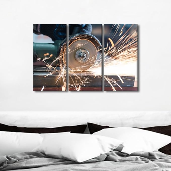 Bathroom Decor Wall Art Machine Tool Canvas Painting Wall Art Cut Metal Canvas Art Wall Painting Framed Wall Art Canvas Art Posters Modern Wall Decor Canvas Arts & Crafts, 36x24 Inch