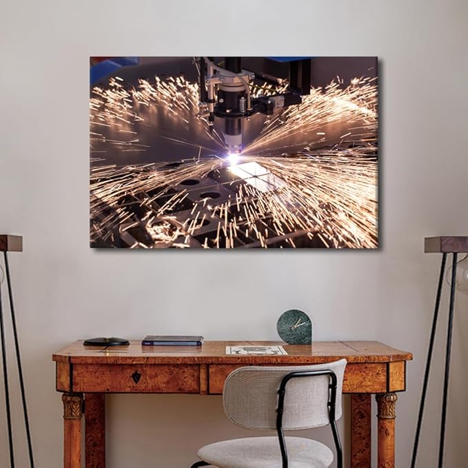 TUMOVO Industrial Machine Pictures for Office Wall Decor Large Wall Art Living Room Wall Art 1 Panels Canvas Prints Wall Art Modern Home Decor Canvas Frame Artwork Wall Hanging, 24" x36"
