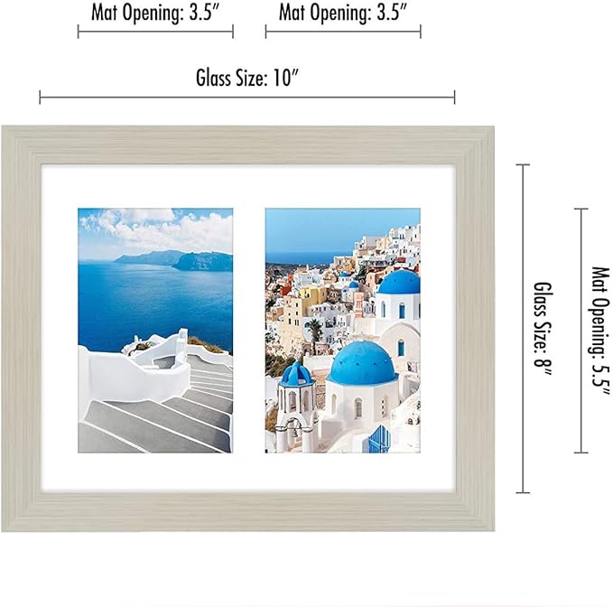 Americanflat 4x6 Double Picture Frame with Shatter-Resistant Glass - Fits Two 4x6 Photos or use as One 8x10 Picture Frame - Signature Collection - Collage Frames for Tabletop and Wall - Light Wood