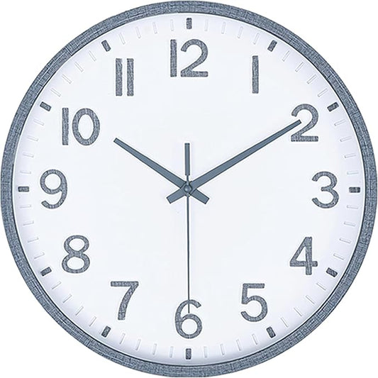 Wall Clocks Battery Operated 10 inch Modern Wall Clock,Silent Non Ticking Wall Clock for Living Room Bedroom Kitchen Office Classroom Decor (Texture Gray White)