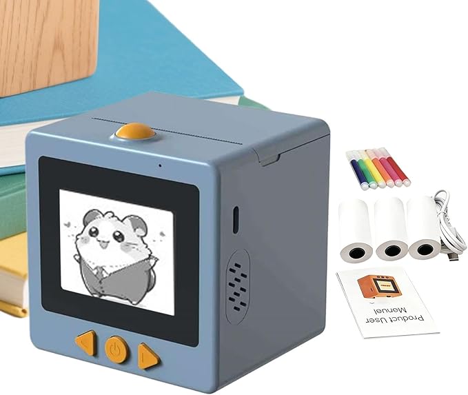 AI Voice Sticker Printer | Smart Mini Thermal Printer Box | AI Voice Control Label Sticker Maker Machine with Display | DIY Mini Photo Label Printers Smart Toy for Kids, Office & School
