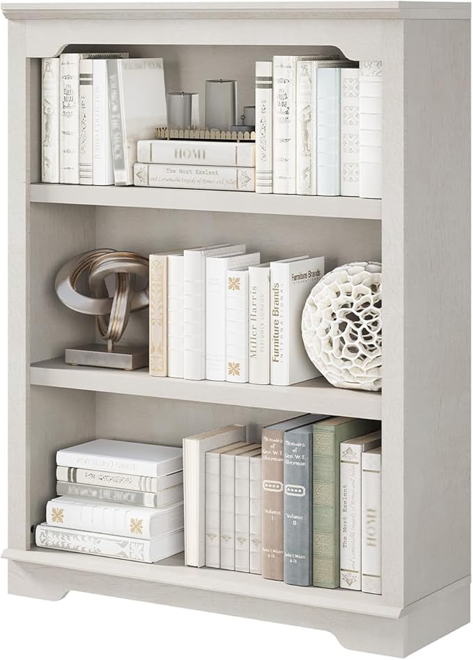 HIFYOBRO 3 Tier Bookshelf and Bookcase, 31.5" Wide Wooden Book Shelf, Freestanding Open Display Storage Bookshelves for Study Room, Home Office, Living Room