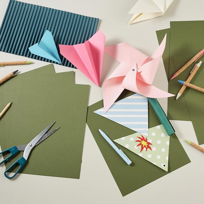 30 sheets Cardstock Paper 8 1/2 x 11 Inches for Crafts and Invitations (Olive Green)