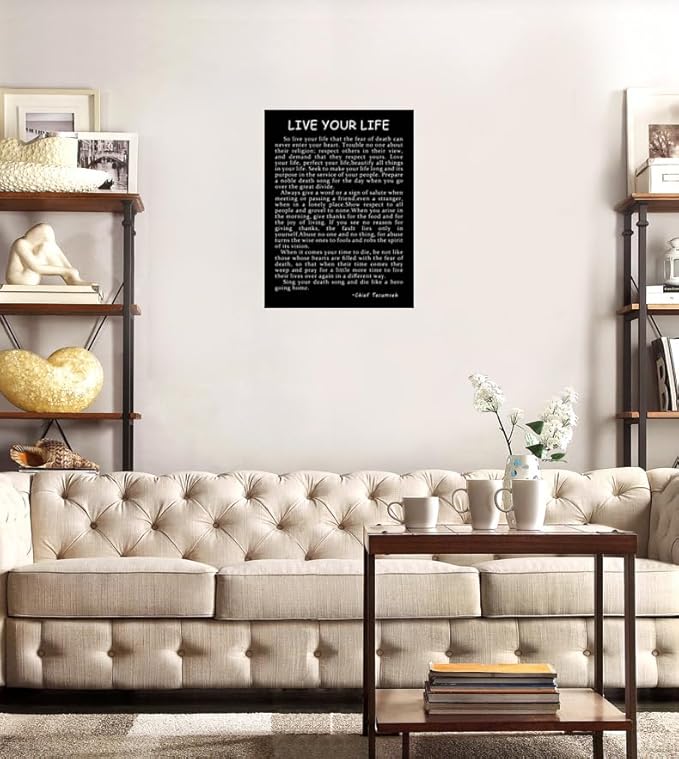 Live Your Life Motivational Wall Art Printed Modern Artwork Inspirational Canvas Poster for Living Room Hallway Office Home Decor Stretched and Framed [18" W X 24" H]