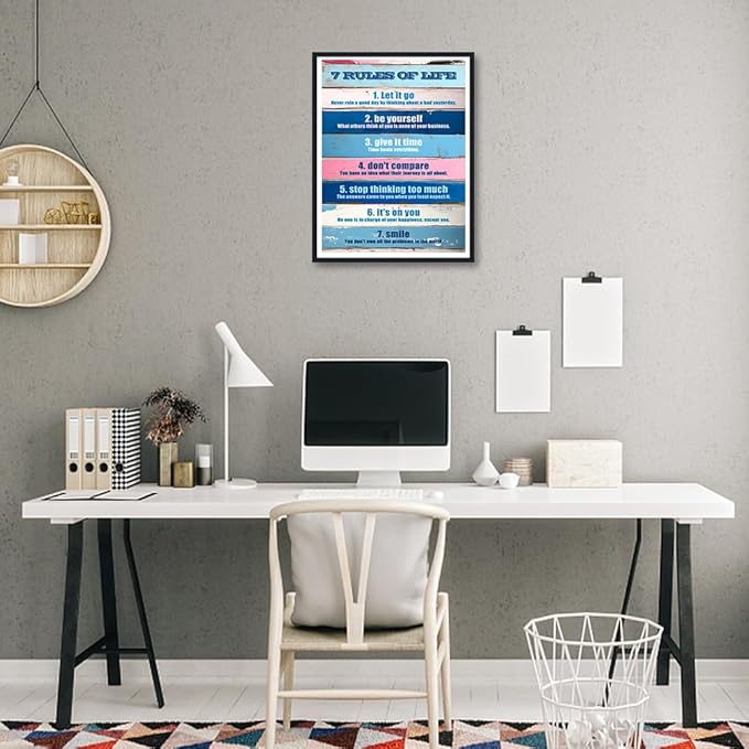 Novatique Motivational Wall Art Inspirational Wall Art Decor for Office Motivational Poster Wall Decor Framed Ready to Hang for Bedroom,12 x 16inch