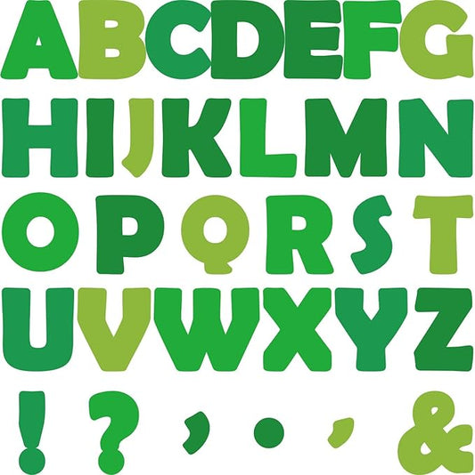 150 PCS Large 7" Bulletin Board Letters Set, Spring Green Classroom Alphabet Cutout Letter for Bulletin Board Display Home School, A Great Helper to Inspire Students' Learning Interest