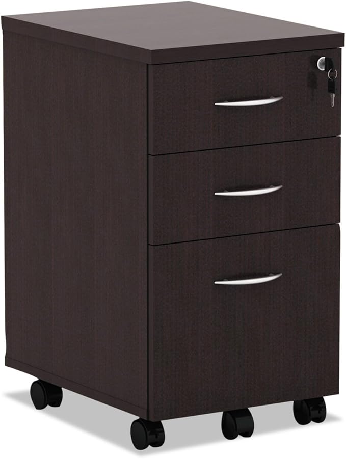 Alera ALE Valencia Mobile B/B/F Pedestal File, 15 7/8 x 20 1/2 x 28 3/8, Espresso
