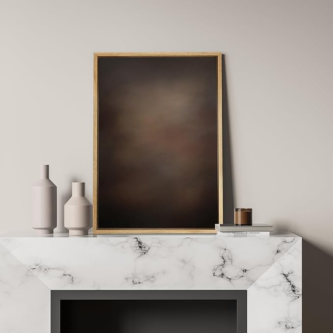 SIGNFORD Framed Canvas Print Wall Art Twilight Haze Abstract Minimalist Beige to Navy Ombre Illustrations Modern Art Decorative Relax/Zen Nordic for Living Room, Bedroom, Office - 16"x24" Natural