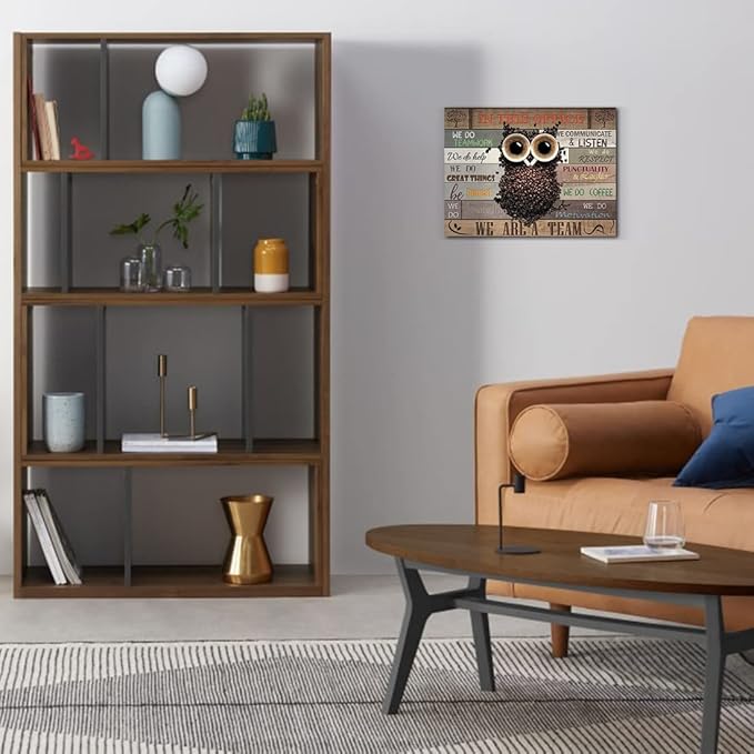 Inspirational Wall Art for Office Motivational Quotes Wall Décor We Do Great Things Framed Spirit Wall Art Owl Coffee Bean Pictures Contemporary Home Decor for Office Desk Workspace 12x16inch