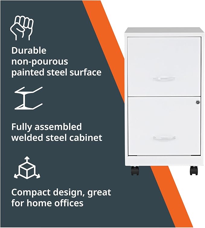 Lorell LYS SOHO File/File Mobile File Cabinet, White