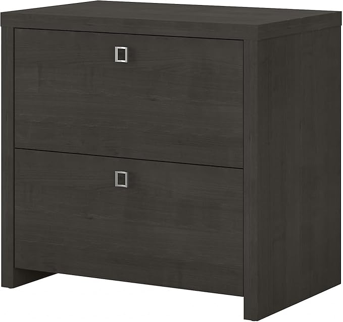 Bush Furniture Lateral File Cabinet with Satin Silver Hardware | Echo Collection 2 Drawer Filing Unit for Home Office or Professional | 31Wx20Lx30H