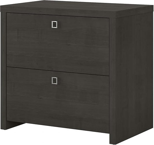 Bush Furniture Lateral File Cabinet with Satin Silver Hardware | Echo Collection 2 Drawer Filing Unit for Home Office or Professional | 31Wx20Lx30H
