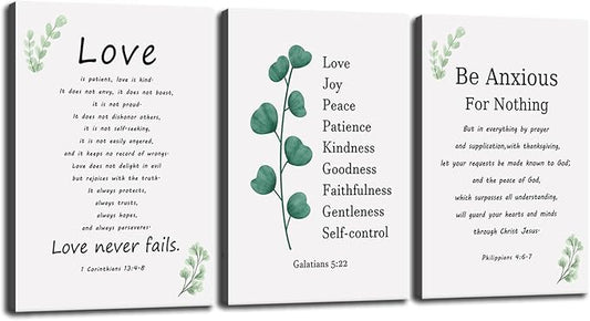 Love is Patient Love is Kind Motivational Office Christian Poster Modern Inspirational Canvas Prints Wall Art Be Anxious for Nothing Paintings Home Wall Decor Pictures Artwork[72''Wx 36''H]