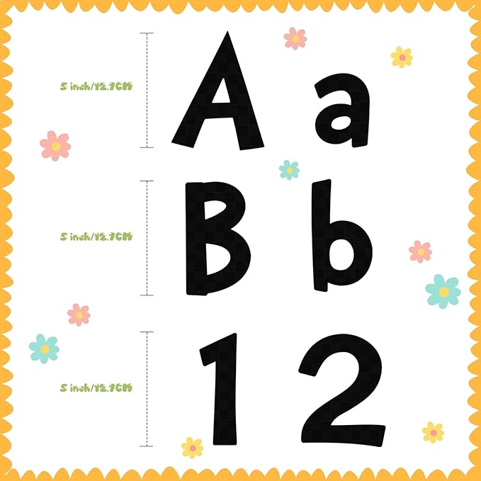 Tenare 134 Pieces 5 Inch Bulletin Board Letters Alphabet Numbers Combo Set Letter Cutouts for Bulletin Board Display Home Decor(Black Color)