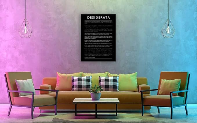 Desiderata Motivational Canvas Wall Art for Office Entrepreneur Quotes Inspirational Posters Picture Prints Canvas Modern Home Decor Painting Artwork Stretched and Framed Ready to Hang [30''W x 40''H]