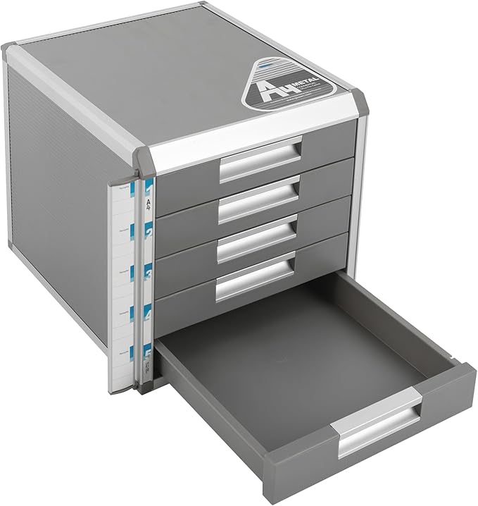 File Cabinet, Desk Organizer with 7 Drawers Metal Desktop Storage Cabinet File Holder with Locks and Keys for Home Office Organization (5 Layers-5 Small Floors)