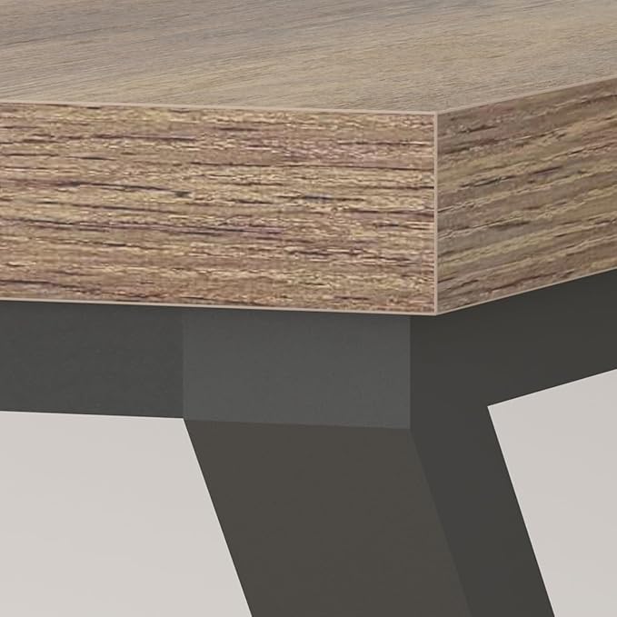 LVB Rustic Large Computer Desk, Industrial Extra Long Home Office Desk, Wood Pc Writing Work Study Computer Table Desk, Farmhouse Workstation Gaming Executive Desk for 2 Person, Rustic Oak, 70 Inch