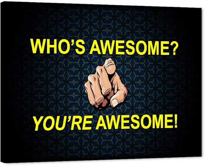 Yatsen Bridge Modern Motivational Who’s Awesome Wall Art Entrepreneur Inspirational Quotes Canvas Posters and Prints Inspiring Painting Artwork for Home and Office Decor - 18''H x 24''W