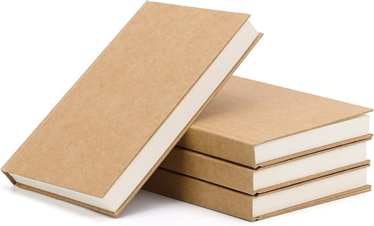 LABUK 4 Pack Blank Notebook Bulk, 120 Sheets Sketch Book 100gsm 5.6"x 8.3" Hardcover Sketchbook for Office School Travelers Gifts