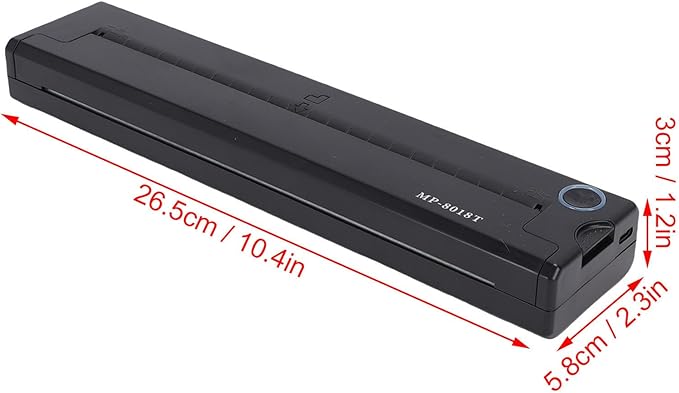 Portable Thermal Printer, Inkless Stencil Printer for Travel Office Home, with 210mm 218mm Thermal Paper, Compatible with iOS Phone Laptop, 2000mah