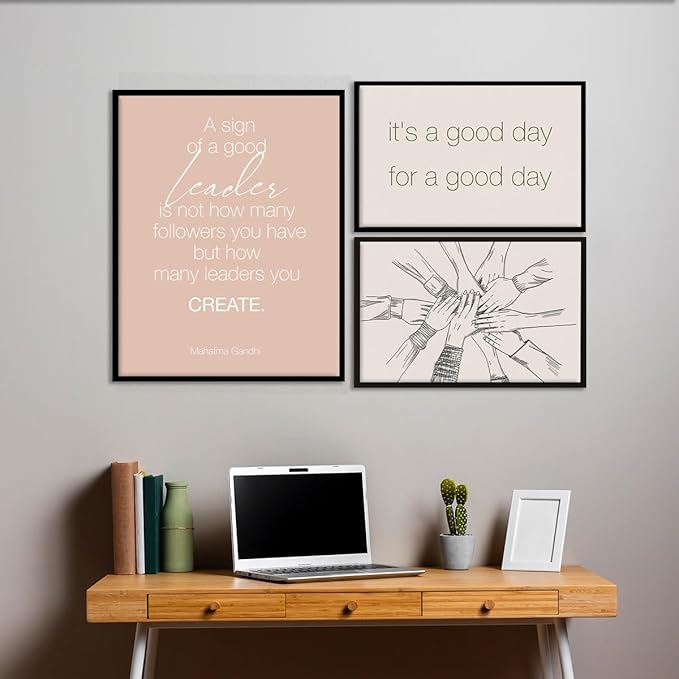 YEOION Inspirational Office Wall Art,Teamwork Motivational Wall Decor for Office,Workplace Canvas Wall Art Set of 6 Large Size