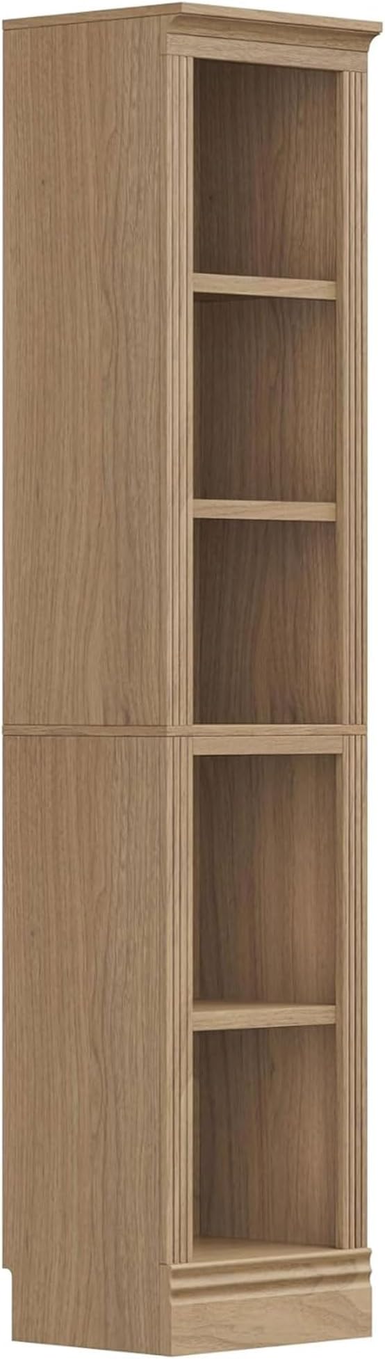 JAHRSTIM Halston Narrow Bookcase, Adjustable Storage Open Display Shelving Unit for Home and Office Space, 15.75”L x 13.78”W x 72.8”H, Oak