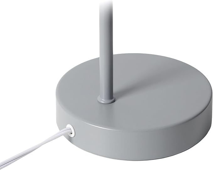 Simple Designs LD1079-GRY 16" Sleek Essentials Metal Looped Desk Task Lamp with Adjustable Shade, for Office, Desk, Nightstand, Dorm, Gray