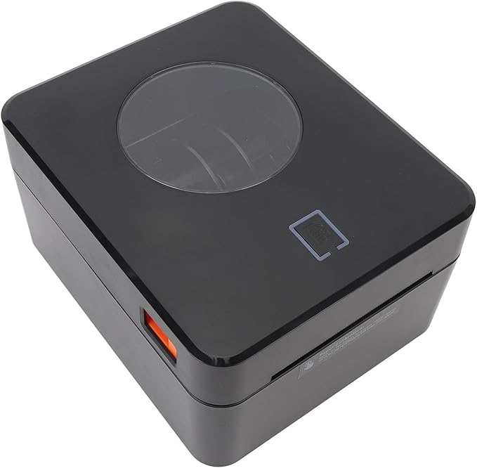 USB Thermal Label Printer, 203DPI High Speed Printing for Shipping, 100mm Roll Capacity, Compatible with OS X, USB Connectivity, Office Retail, Widely Used in Industries (US Plug)