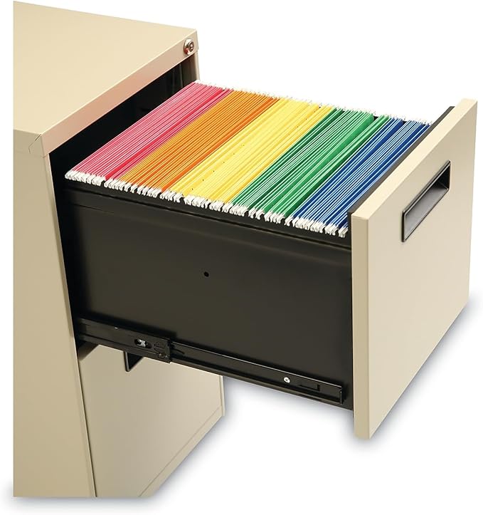 Alera PAFFPY Two-Drawer Metal Pedestal File, 14 7/8w x 19-1/8d x 27-3/4h, Putty