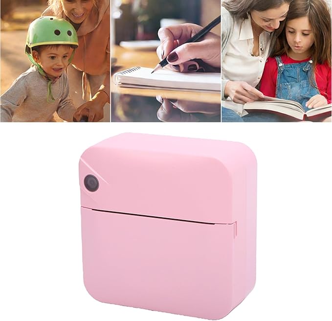 Haofy Portable Thermal Printer Bluetooth Inkless Mini Photo Printer Pocket Label Maker with APP OCR for Stickers Notes Planners for School Office Travel Home (Pink)