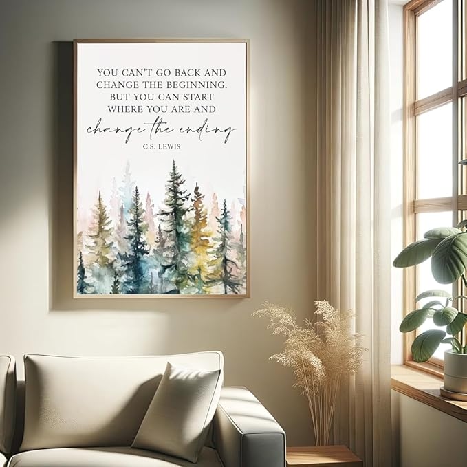 Motivational Office Wall Decor CS Lewis Quote Inspirational Wall Art Positive Affirmations Canvas Prints Encouraging Motivational Posters For Office Bedroom Living Room Home 8x12inch Framed