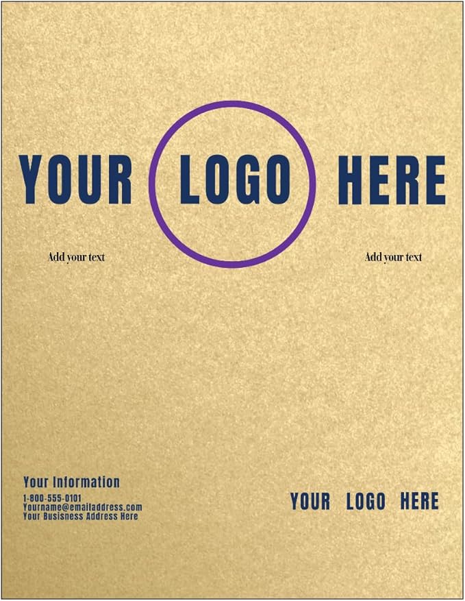 LUXPaper Custom Printed 8.5" x 11" Paper | Customizable Letterhead | Personalized Logo & Text | Letter Size | Blonde Metallic | 80lb. Text | 100 Qty