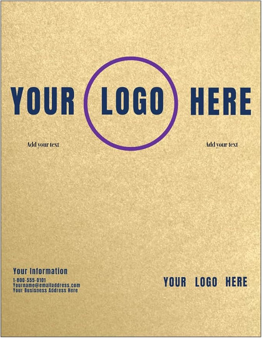 LUXPaper Custom Printed 8.5" x 11" Paper | Customizable Letterhead | Personalized Logo & Text | Letter Size | Blonde Metallic | 80lb. Text | 100 Qty