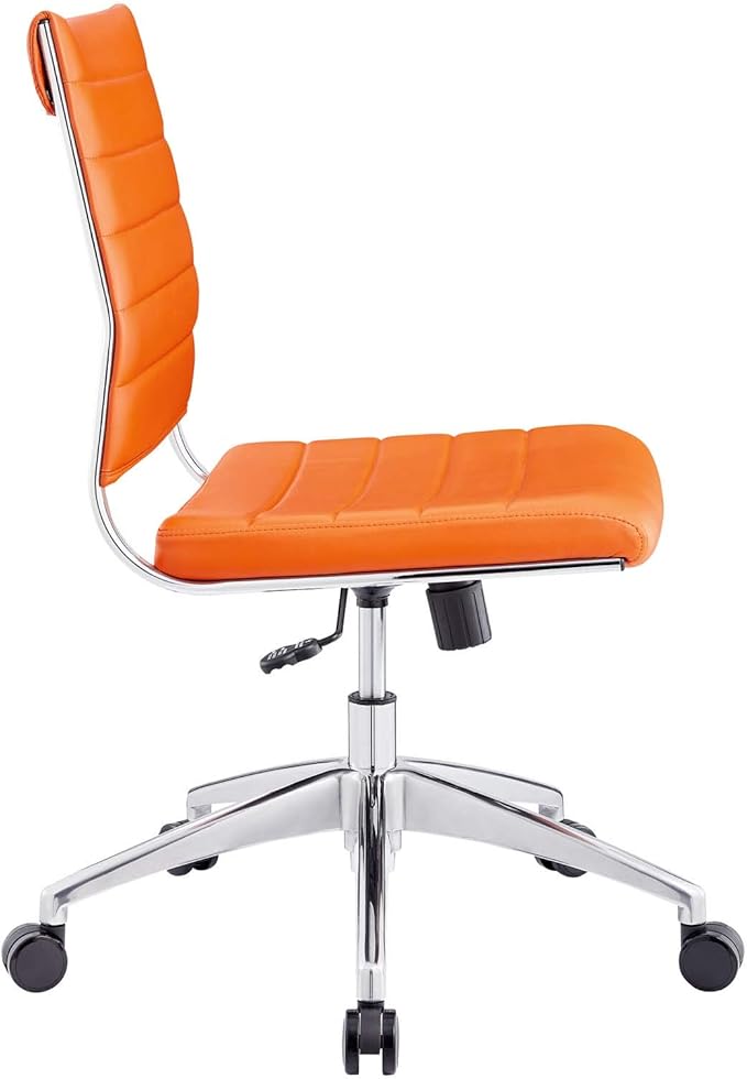 Modway EEI-1525-ORA Jive Ribbed Armless Mid Back Swivel Conference Chair In Orange
