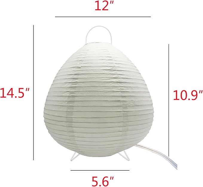 Paper Lamp Desk Lantern Table Lamps Rice Paper Bedside Nightstand Portable Small Light for Living Room Bedroom (1, 14.5"x12"x12")