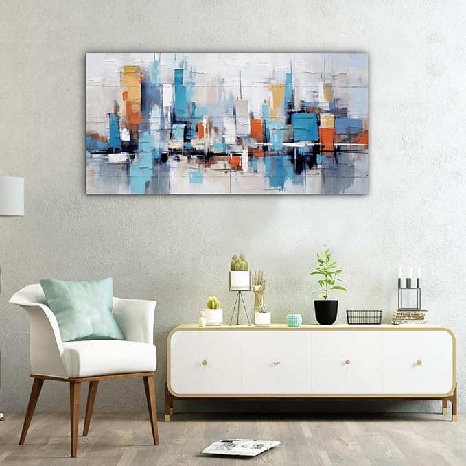 Lapremoly Abstract Canvas Wall Art For Living Room Large Wall Decor For Office Bedroom Decorations Urban Architectural Pictures Abstract Wall Paintings Prints Artworks Modern Home Decor 30"X60"