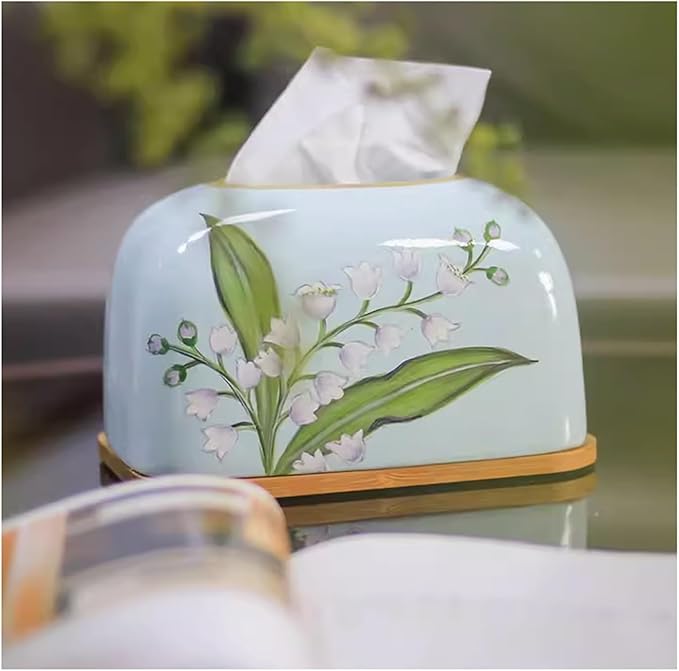 Stylish Tissue Box Ceramics Tissue Box FashionTissue Organizer and Durable Tissue Box for Bathroom Vanity Desks Offices Bedroom Home Table Modern Tissue Box (Color : Natural, Size : C) (Natural D)