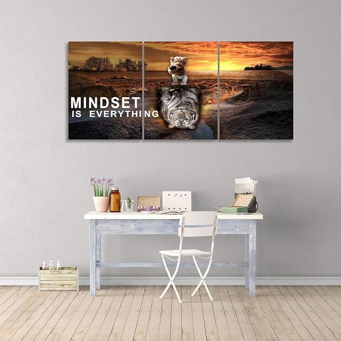Inspirational Canvas Wall Art Motivational Wall Decor Painting Entrepreneur Office Positive Quotes Poster Pictures Print Framed Artwork Decoration for Bedroom(60" W x 28" H)
