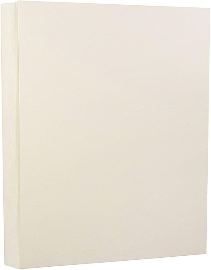 JAM PAPER Strathmore 32lb Paper - 90 GSM - 8.5 x 11 - Natural White Linen - 500 Sheets/Ream