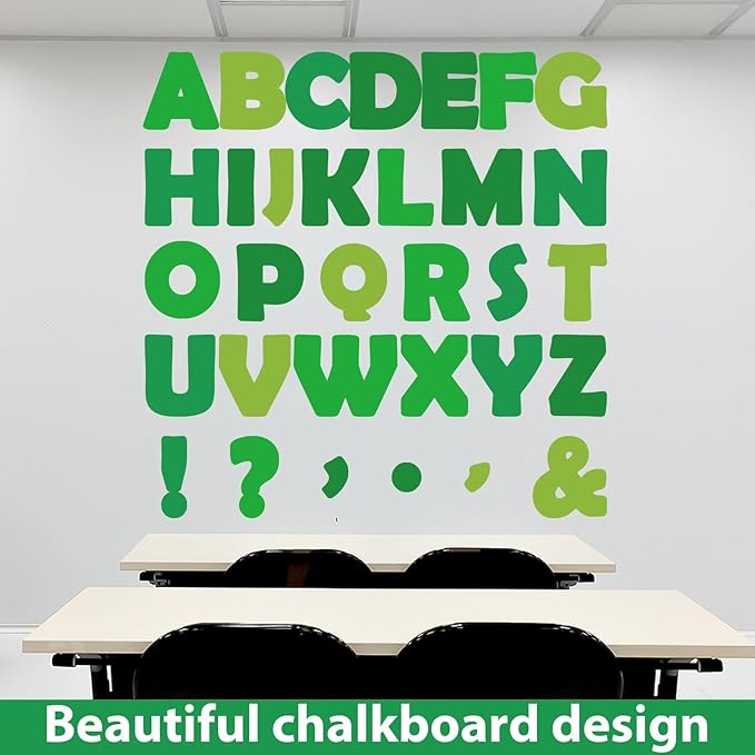 150 PCS Large 7" Bulletin Board Letters Set, Spring Green Classroom Alphabet Cutout Letter for Bulletin Board Display Home School, A Great Helper to Inspire Students' Learning Interest
