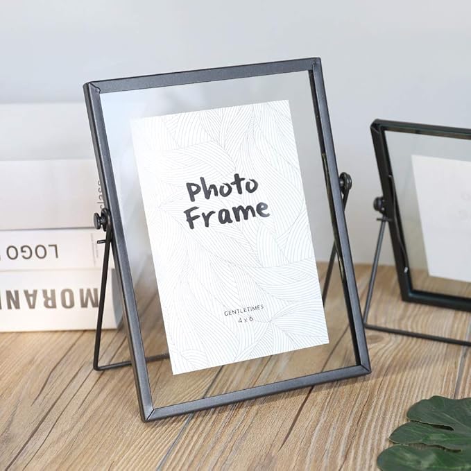 AceList 5x7 Picture Frame Collection Black Metal Floating Frame for Wedding, Bedroom, Home, Office Decor