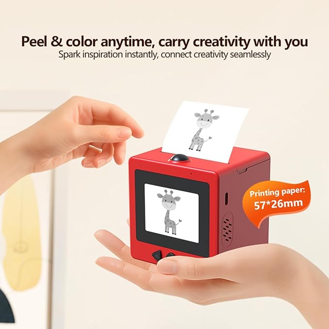 AI Voice Sticker Printer | Smart Mini Thermal Printer Box | AI Voice Control Label Sticker Maker Machine with Display | DIY Mini Photo Label Printers Smart Toy for Kids, Office & School