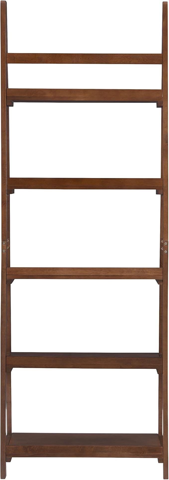 Linon Melissa Walnut Mid-Century 5 Shelf Bookcase