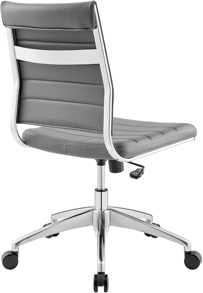 Modway Jive Ribbed Armless Mid Back Swivel Conference Chair In Gray