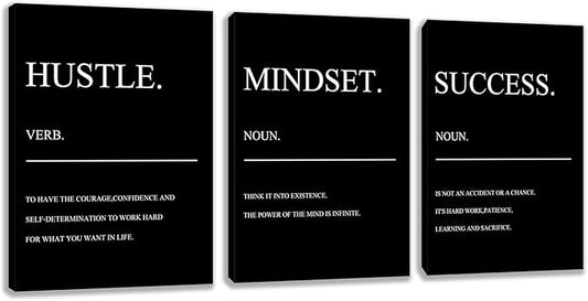 3 Panel Print Canvas Wall Art Motivational Office Wall Decor Painting Inspirational Posters Modern Inspiring Artwork for Home Living Room Bedroom Wall Decor Office Wall Art Ready to Hang - 60"Wx28"H