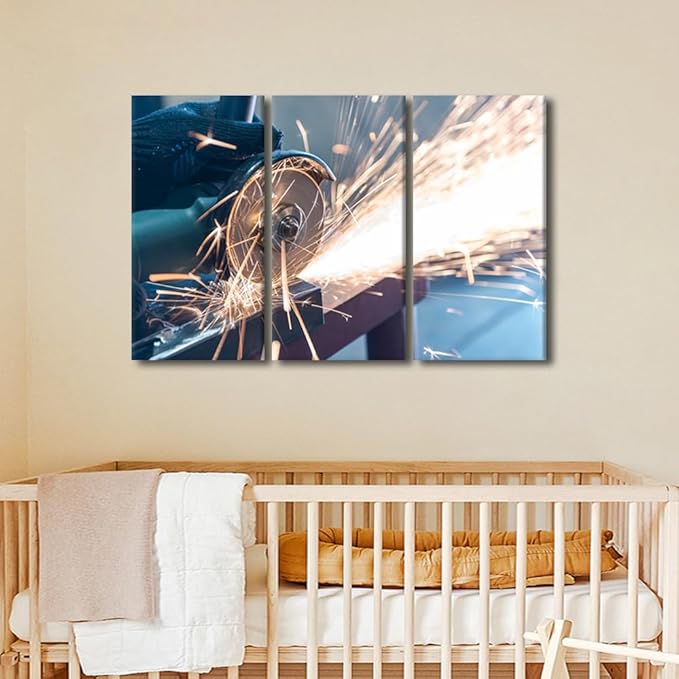 Bathroom Decor Wall Art Plasma Cutting Paintings for Wall Decorations 3 Panel Wall Art Canvas Frame Art Prints Canvas Posters & Prints Living Room Decor Canvas Artwork Wall Decor, 36x24 Inch
